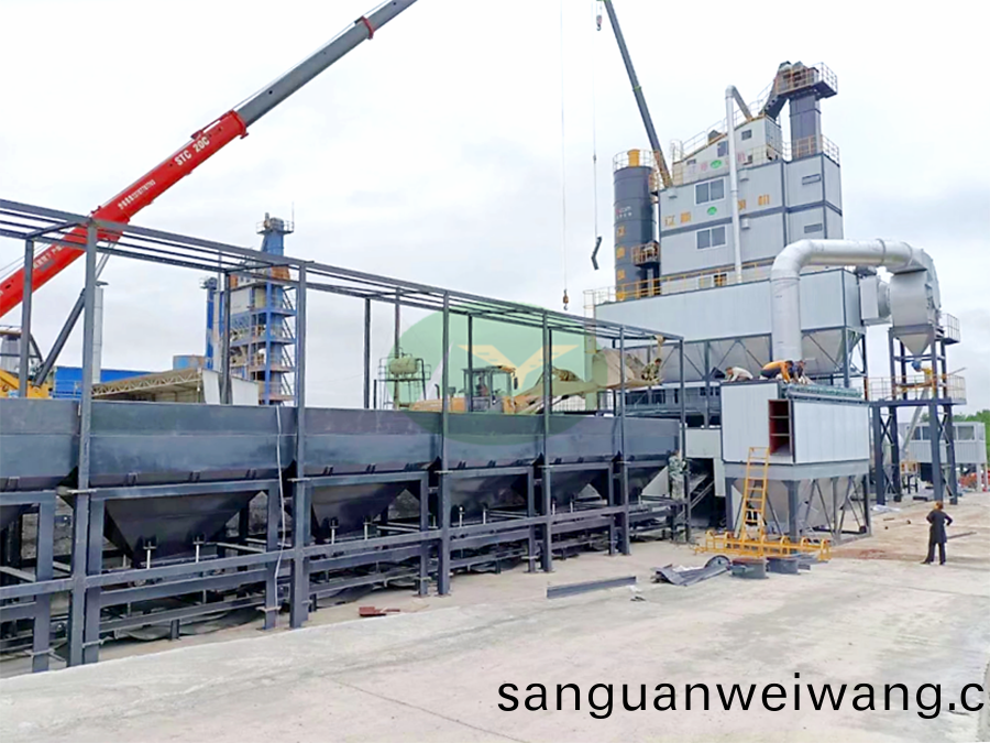 齣口(kou)越南LB1200型(xing)強(qiang)製式(shi)瀝青攪拌(ban)站